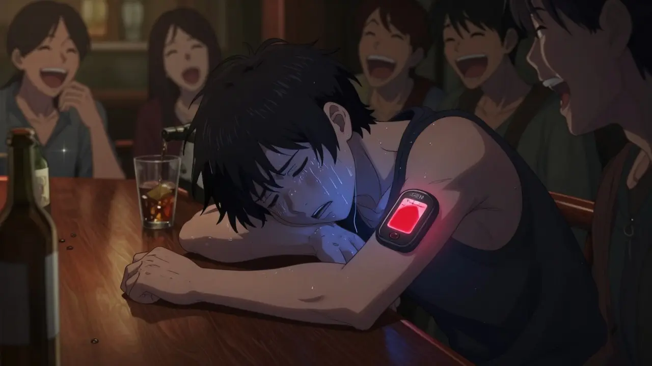 Person with hypoglycemia symptoms mistaken for intoxication at bar.