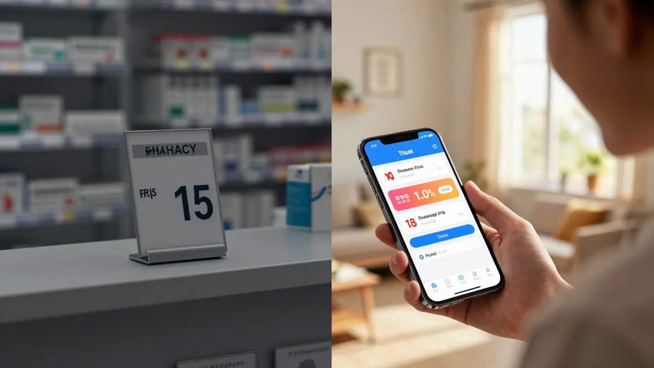 Split screen anime art comparing expensive retail prices to digital discount shopping